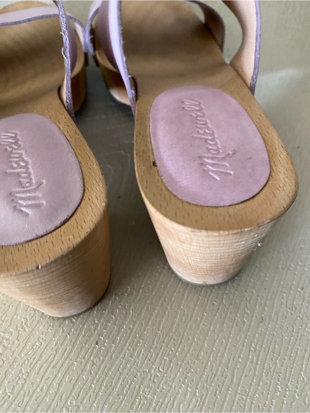 Madewell | Lilac Leather Wooden Clog Sandals 9.5 - Picture 8 of 10
